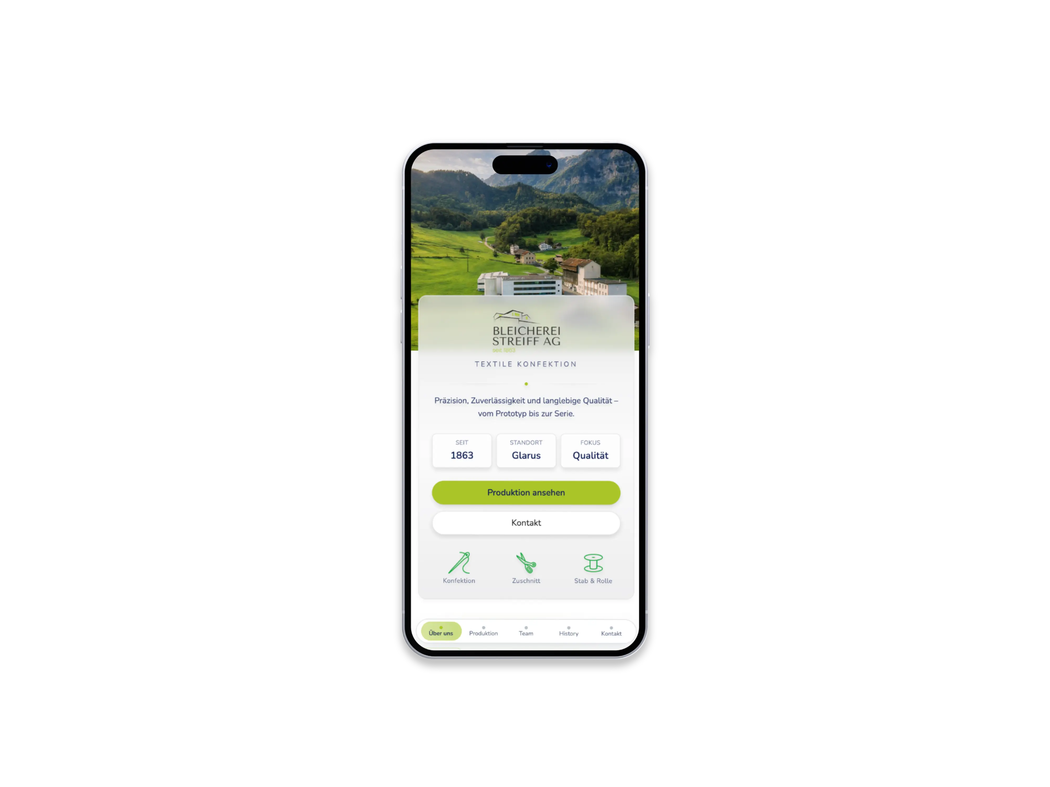 Bleicherei Streiff AG mobile website preview